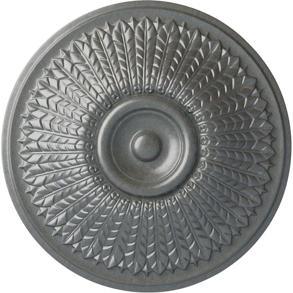 Ekena Millwork Modena Ceiling Medallion (Fits Canopies up to 5 1/4"), Hand-Painted Platinum, 23 1/2"OD x 3 1/2"P CM23MOPLS - main